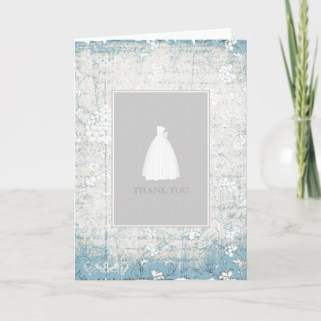 Cartes de remerciement pour Baby Shower {Bleu} (Devant)
