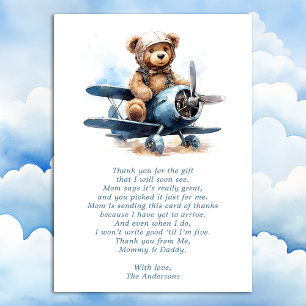 Cartes de remerciement pour Baby Shower Garçon aux