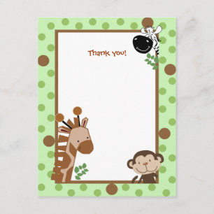 Cartes de remerciement pour Baby Shower Jungle Adv
