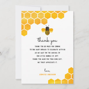 Cartes de remerciement pour Baby Shower Little Hon
