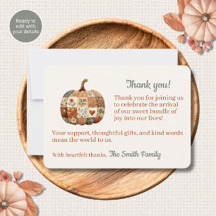 Cartes de remerciement pour Baby Shower Patchwork