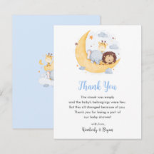 Cartes de remerciement pour Baby Shower Safari Béb