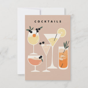 Cartes de remerciement pour cocktail d'inspiration