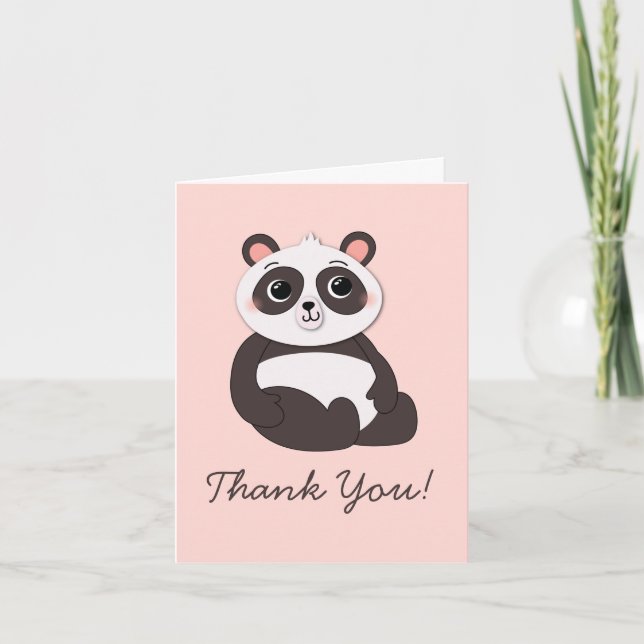 Cartes de remerciement pour enfants avec ours pand (Devant)
