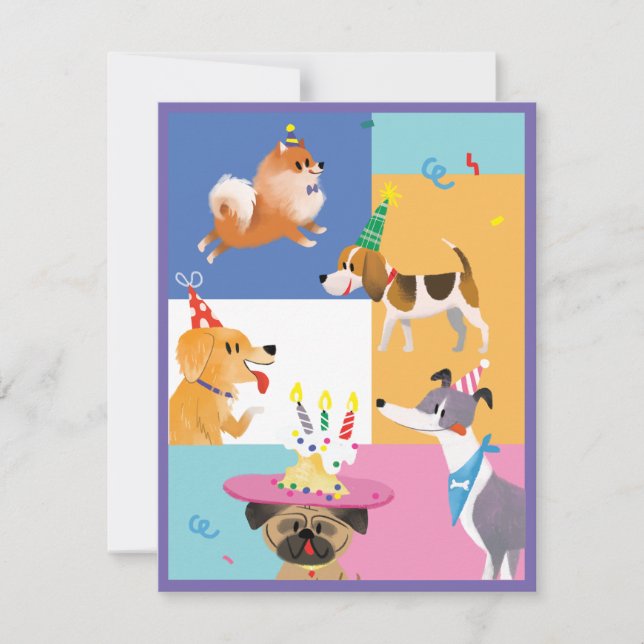 Cartes de remerciement pour fête canine (Devant)