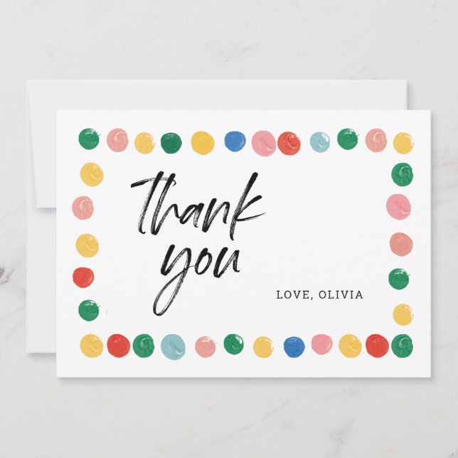 Cartes de remerciement pour fête d'anniversaire d' (Devant)