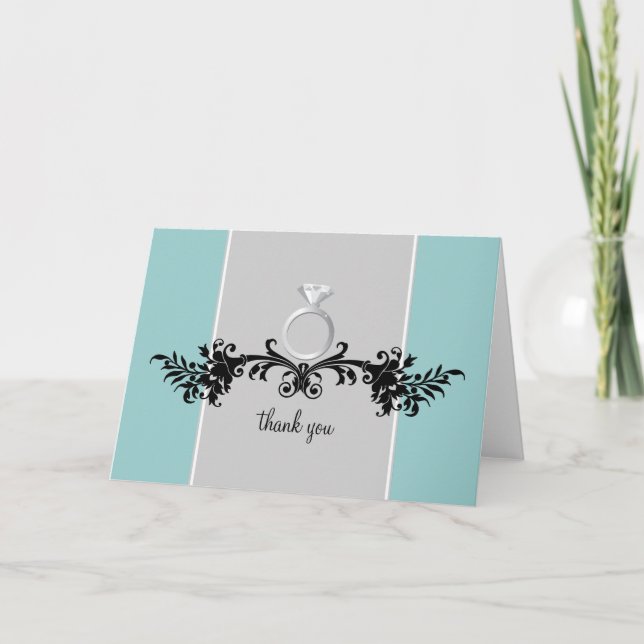 Cartes de remerciement pour fête de fiançailles {S (Devant)