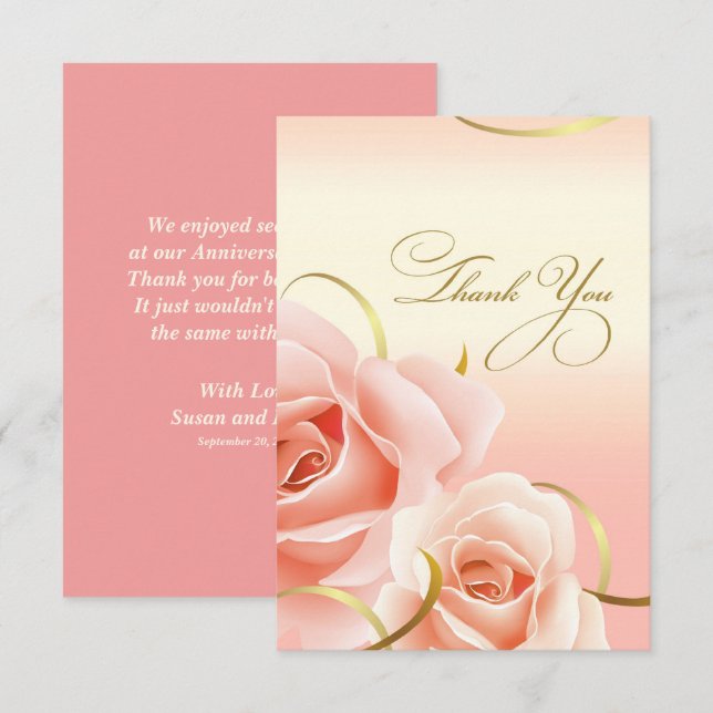 Cartes de remerciement pour la fête d'anniversaire (Devant / Derrière)