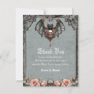 Cartes de remerciement pour mariage chauve-souris