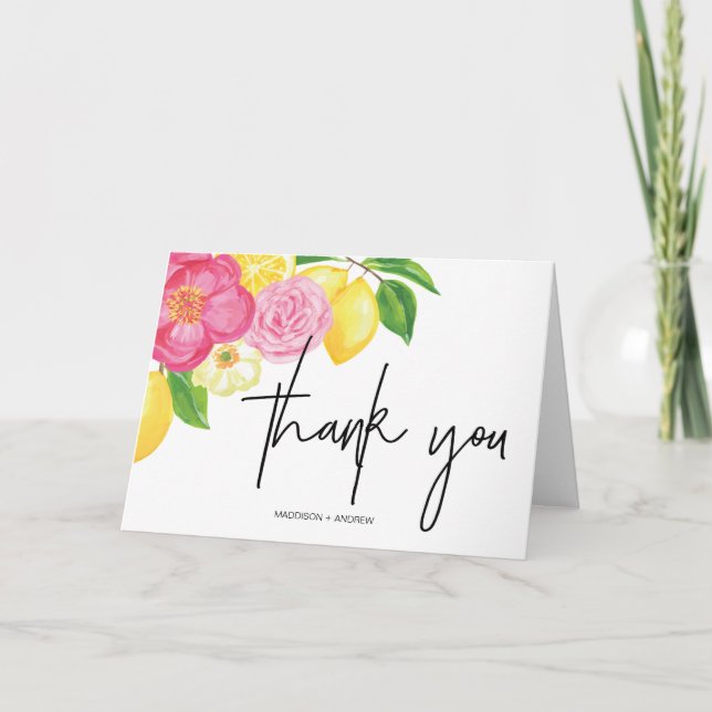 Cartes de remerciement pour mariage d'été Remercie (Devant)