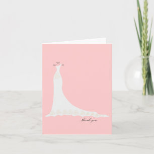 Cartes de remerciement pour robe de mariée {Pêche}