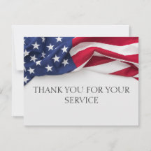Cartes de remerciement pour votre service Drapeau 