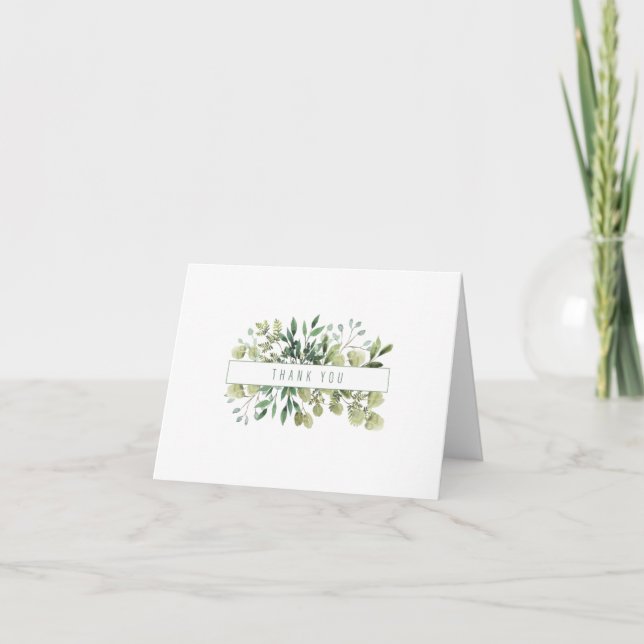 Cartes de remerciement Pretty Greenery (Devant)
