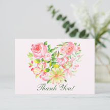 Cartes de remerciement Rose rose Sweetheart