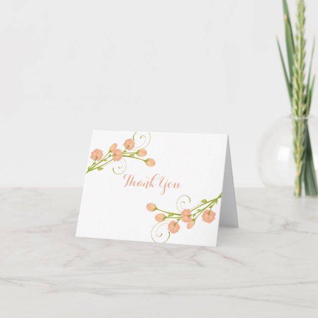 Cartes de remerciement Roses du Jardin de Corail (Devant)