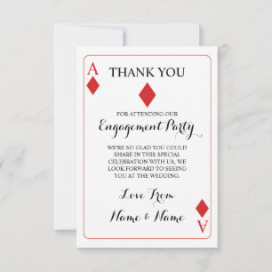 Cartes de remerciement rouges As de Carreaux K & Q