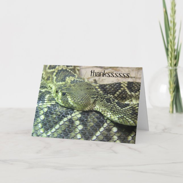 Cartes de remerciement Serpent Vert, texte personn (Devant)