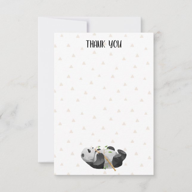 Cartes de remerciement sur le thème de Panda (Devant)