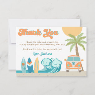 Cartes de remerciement Surf's up Surf Beach Birthd