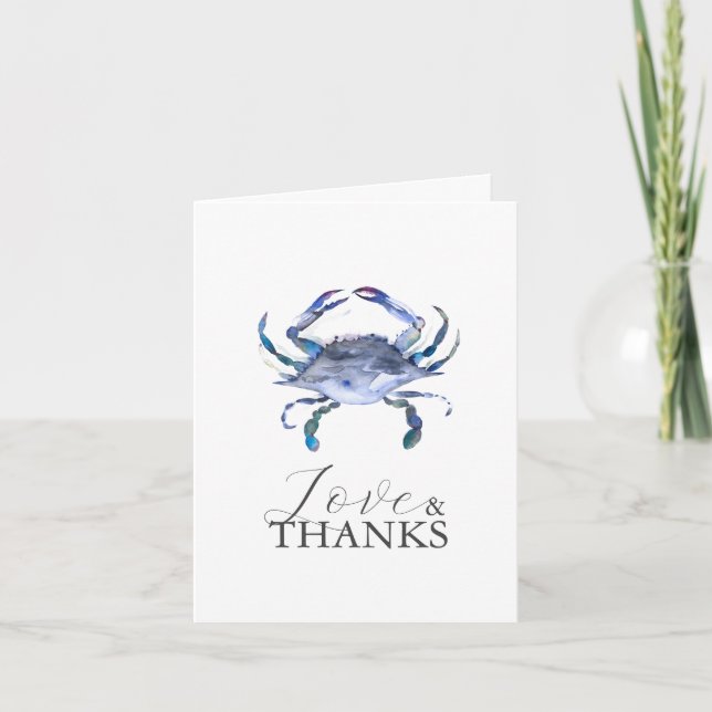 Cartes de remerciement thème mariage sur la plage  (Devant)