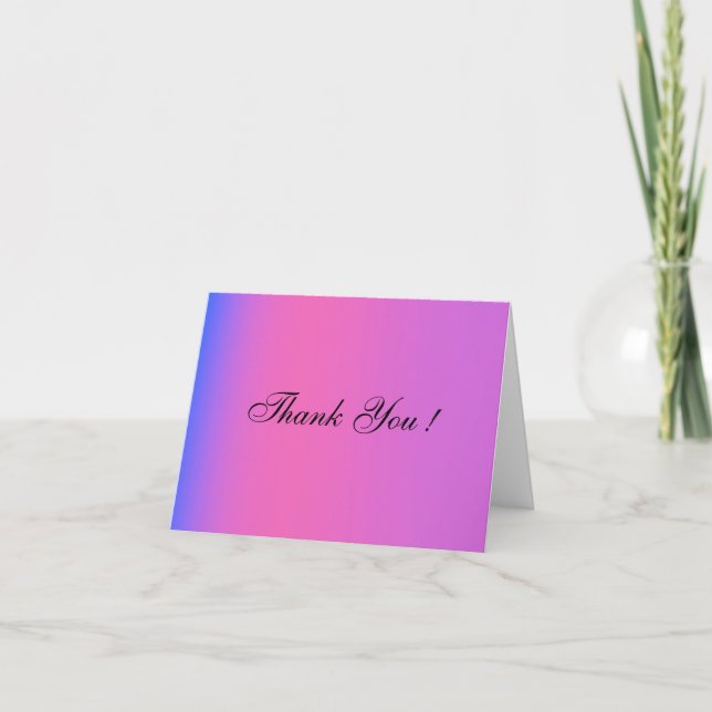 Cartes de remerciement vierges de mariage rose et  (Devant)