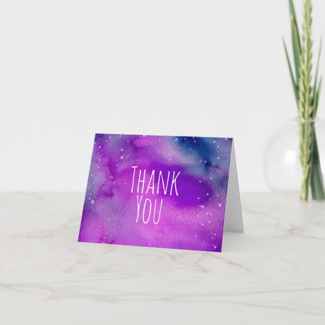 Cartes de remerciement violettes fantaisistes (Devant)