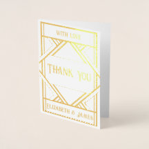 Cartes de Remerciements Art Déco Foil