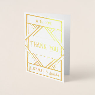 Cartes de Remerciements Art Déco Foil