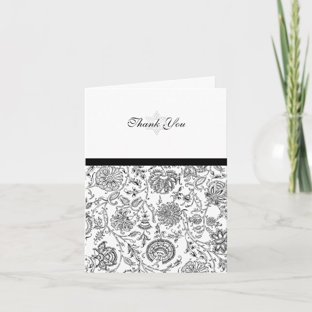 Cartes de Remerciements Bat mitzvah Élégantes (Devant)