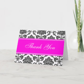 Cartes de remerciements Black Damask