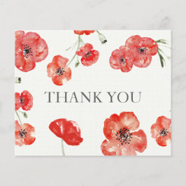 Cartes de remerciements Budget Red Poppies