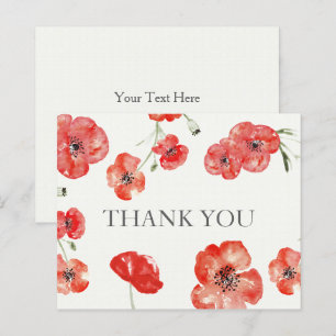 Cartes de remerciements Budget Red Poppies