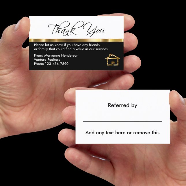 Cartes de Remerciements Classy Refery (Créateur téléchargé)