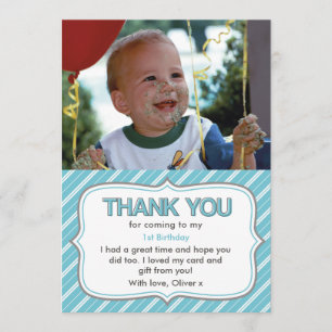Cartes de remerciements d'anniversaire pour garçon