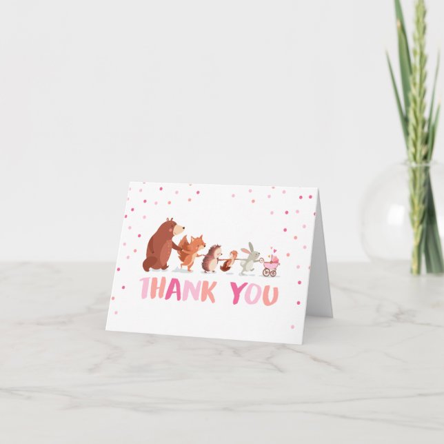 Cartes de remerciements de bois Animaux Baby showe (Devant)