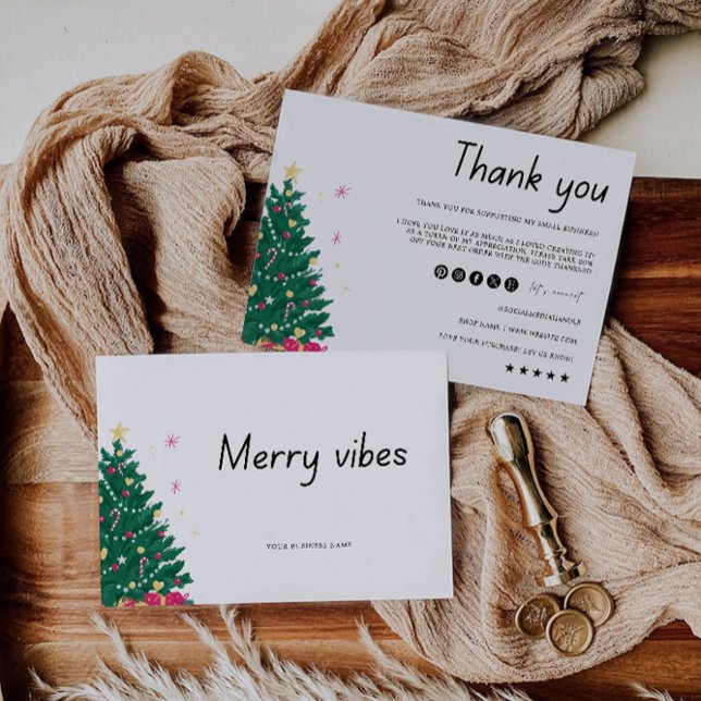 Cartes de remerciements de Noël Petite entreprise (Christmas Thank You Card Small Business)