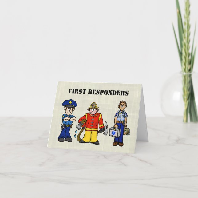 Cartes de remerciements des premiers répondeurs (Devant)