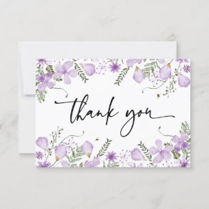 Cartes de remerciements Fleurs sauvages de lavande
