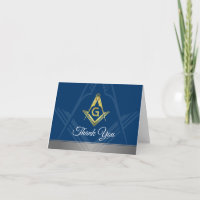 Cartes de Remerciements Masonic | Marine Blue Gold