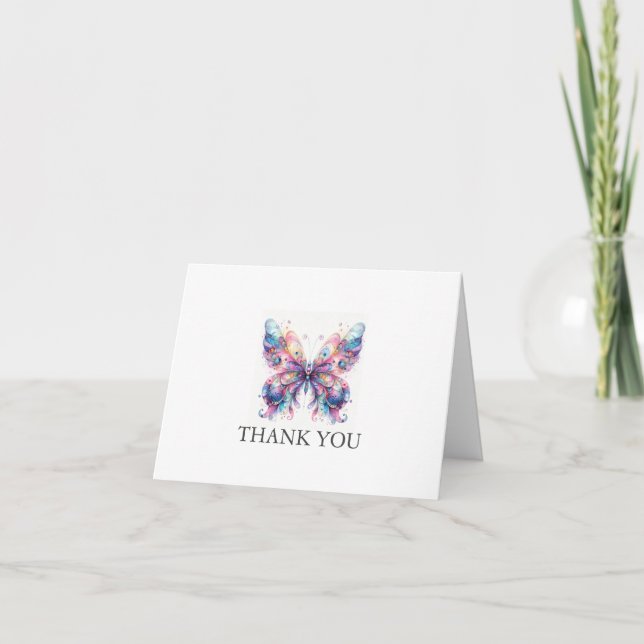 Cartes de Remerciements Papillon Personnalisées (Devant)