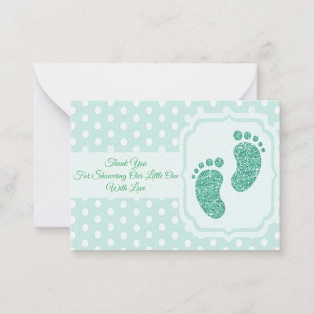 Cartes de remerciements Pois de pieds de bébé (Devant)