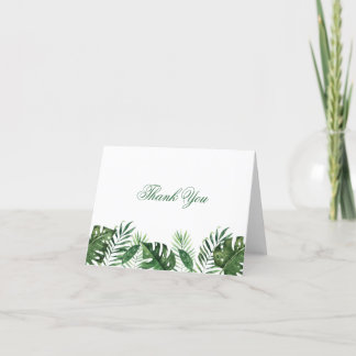 Cartes de remerciements pour feuilles de palme tro