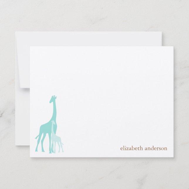 Cartes de remerciements pour la Giraffe Flat de ma (Devant)