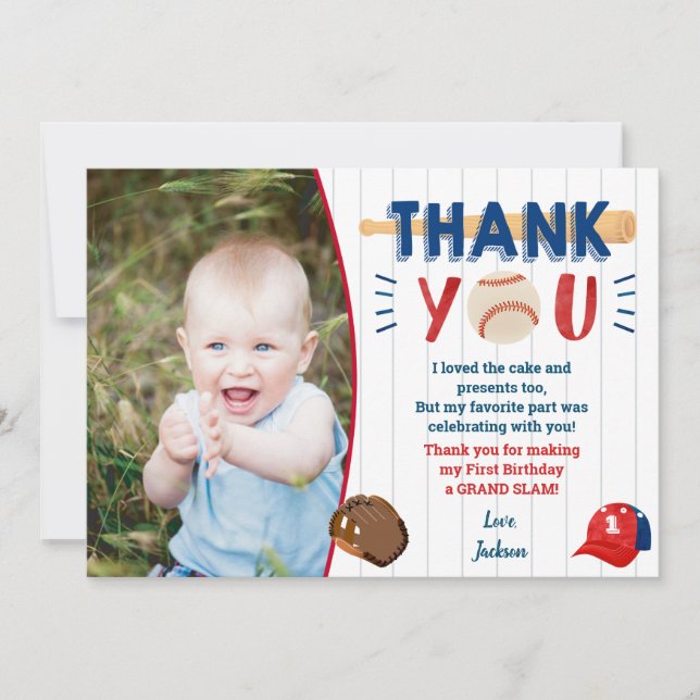 Cartes de remerciements pour l'anniversaire du bas (Devant)