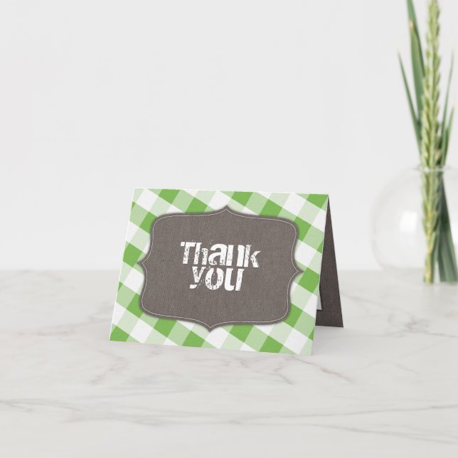 Cartes de remerciements pour le Canvas vert et bla (Devant)