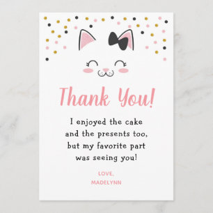 Cartes de remerciements pour les chats Kitty