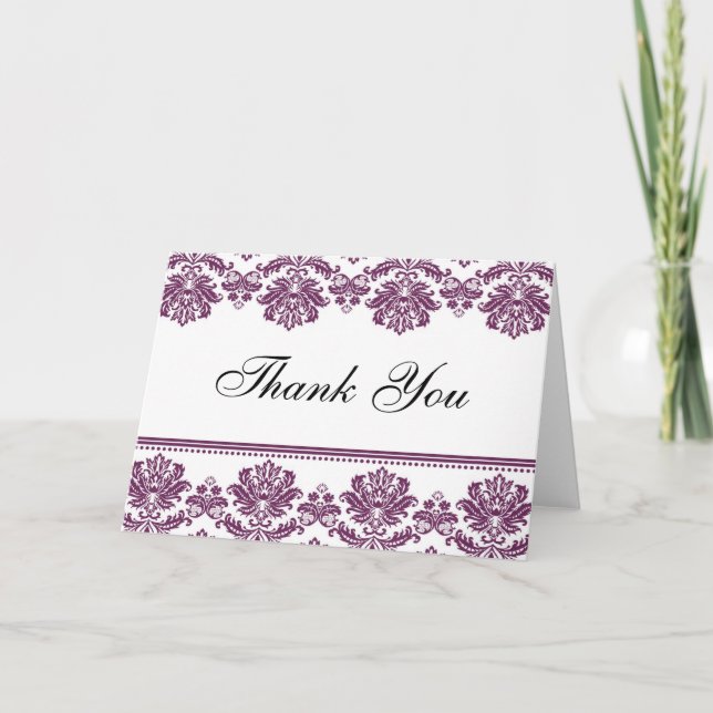 Cartes de remerciements pour les Damas de prune (Devant)