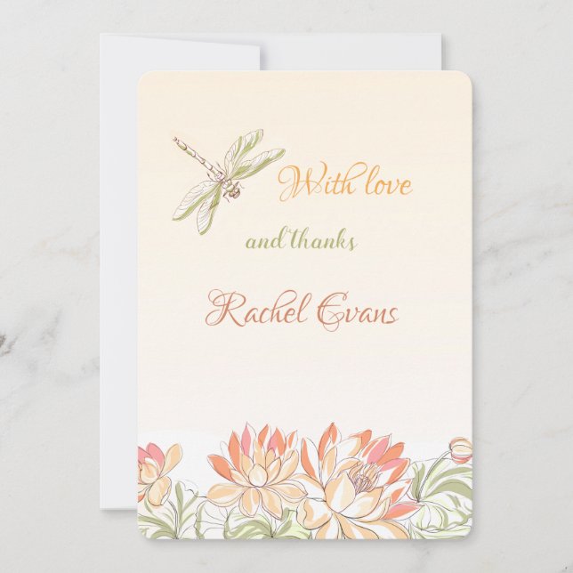 Cartes de remerciements pour les fleurs de Lotus e (Devant)