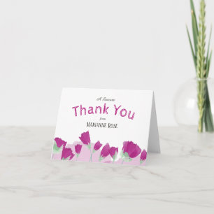 Cartes de remerciements pour les tulipes roses
