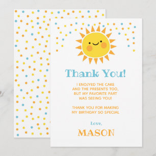 Cartes de remerciements pour Little Sunshine
